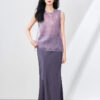 Organza Lace Trim Spliced Round Neck Vest