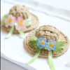 Original Handmade Paper Raffia Straw Hat Brooch
