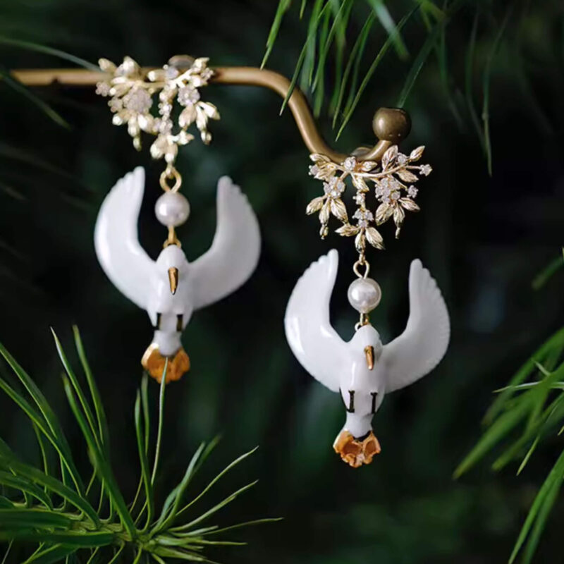 Original Hummingbird Ceramic Earrings 4