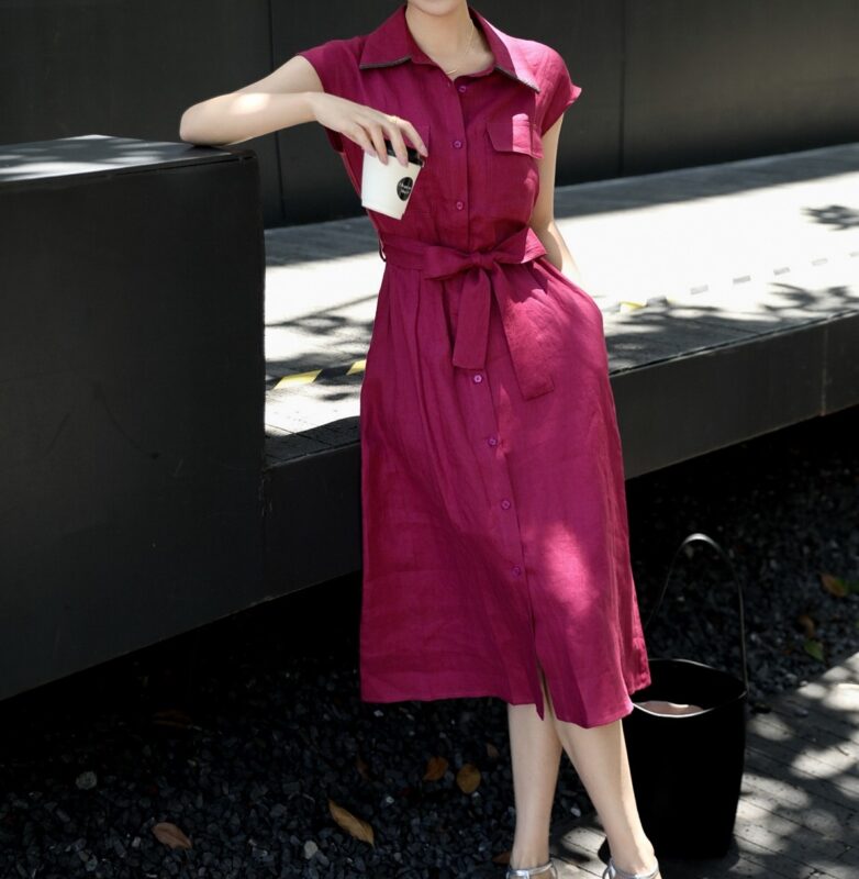 POLO collar shirt dress 1