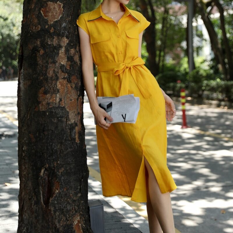 POLO collar shirt dress 5