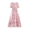 Pink chiffon floral dress