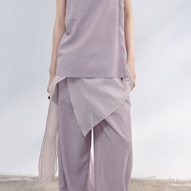 Pleated Cotton Brocade Irregular Hem 10