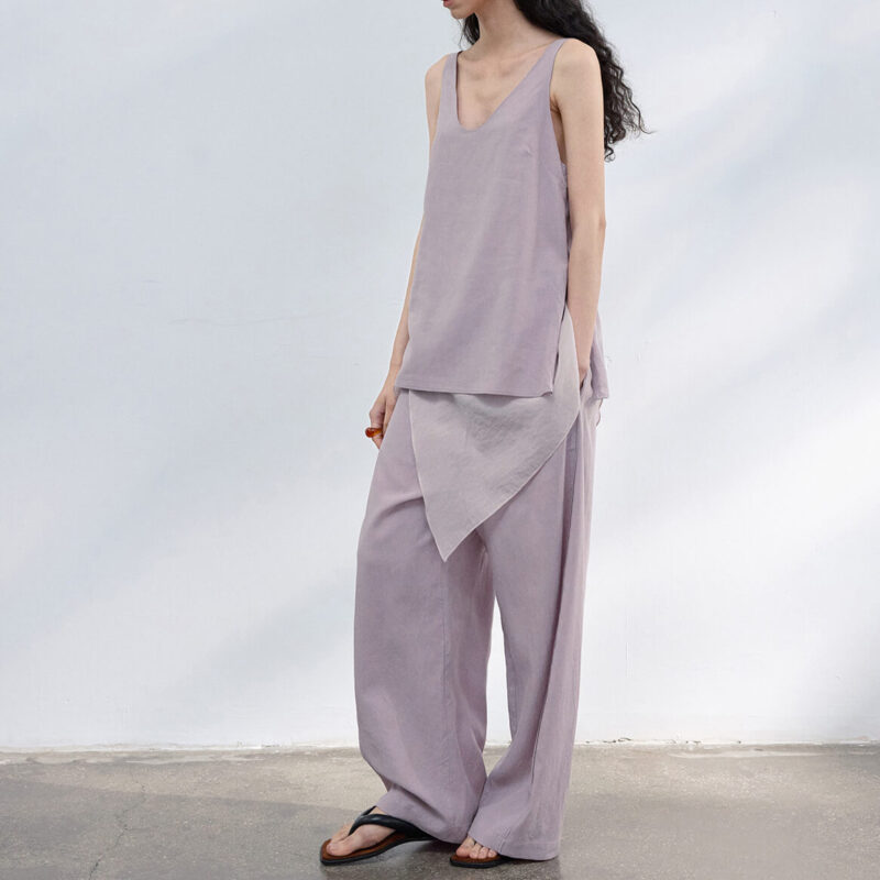 Pleated Cotton Brocade Irregular Hem 12