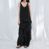 Pleated Cotton Brocade Irregular Hem 13