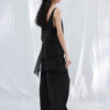 Pleated Cotton Brocade Irregular Hem 15