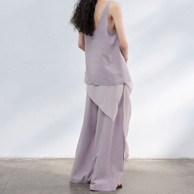 Pleated Cotton Brocade Irregular Hem 2