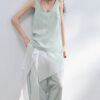 Pleated Cotton Brocade Irregular Hem 8