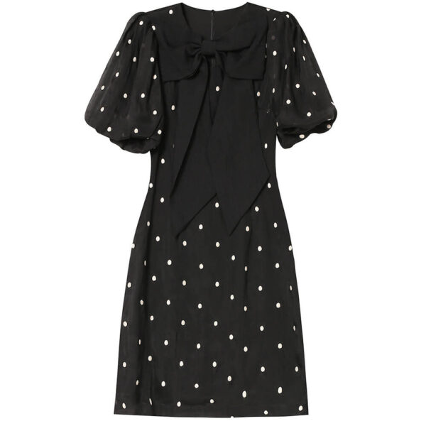 Polka Dot Bow A line Dress 5