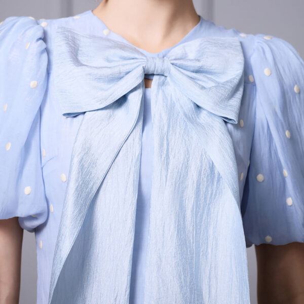 Polka Dot Bow A line Dress 6