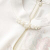 Printed Cool-feeling Gold Stamping Printing Pearl Buttons Stand-up Collar Cheongsam