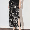 Printed acetate satin high waist slimming elegant women's skirt