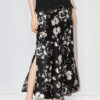 Printed acetate satin high waist slimming elegant women's skirt