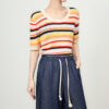 Rainbow openwork knit top 5