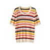 Rainbow openwork knit top 6