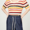 Rainbow openwork knit top 7
