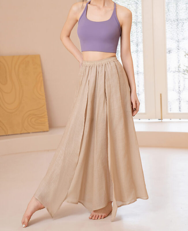 Ramie Wide Leg Yoga Pants 8