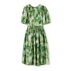 Resort style Green Silk Printed Dress 1