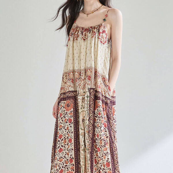 Resort style Position Print Sling Dress 2