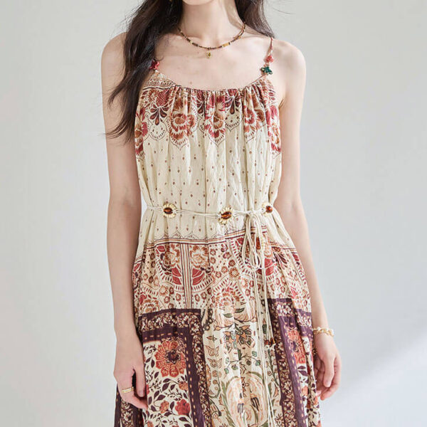 Resort style Position Print Sling Dress 3