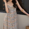 Resort style Printed Lace Suspender Dress 4
