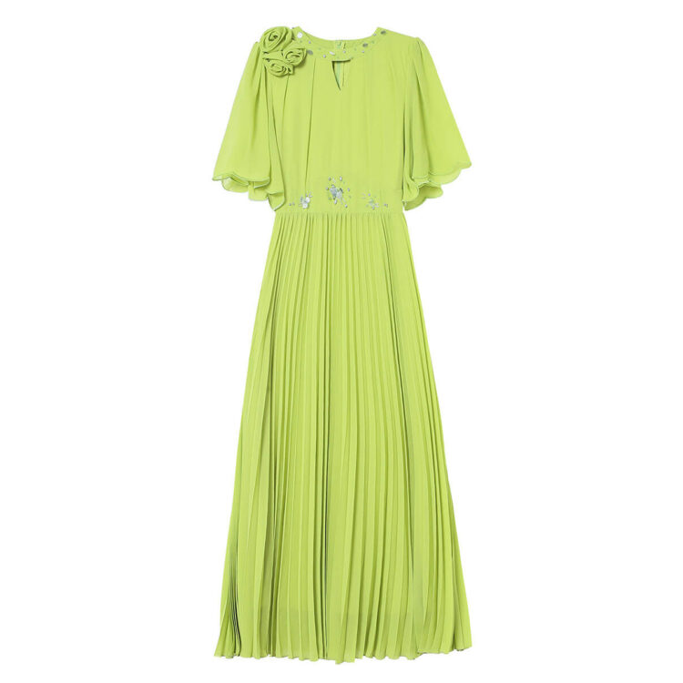 Resort-style Tulle Pleated Dress
