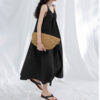 Resort style U neck Sling Dress With Pleated Collar 10