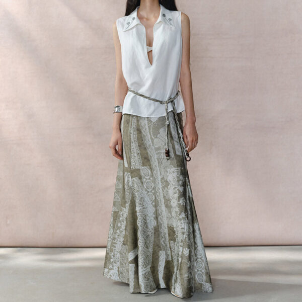 Resort style lace print skirt 6