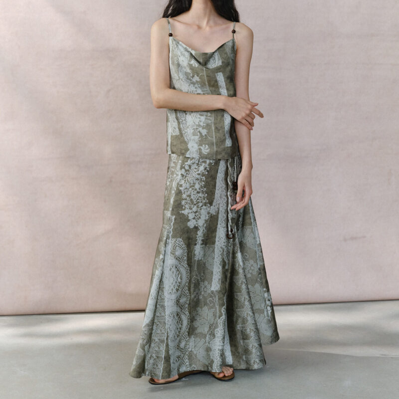 Resort style lace print skirt 8