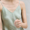 Resort style silk landscape tie dye suspender dress 2