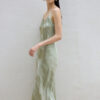 Resort style silk landscape tie dye suspender dress 6