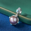 Retro Ethnic Style S925 Silver Inlaid Pearl Pendant Ring 4