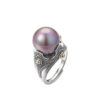 Retro Ethnic Style S925 Silver Inlaid Pearl Pendant Ring 8