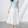 Round Neck Beaded Sequin Double Zipper Short Sleeve Knit Top