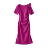 Round neck and big bow slim fit hip dress 2