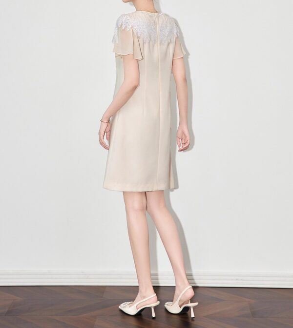 Round neck beaded sequin embroidered dress 9