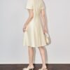 Round neck studded cap sleeves party dress