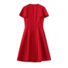Round neck studded cap sleeves party dress