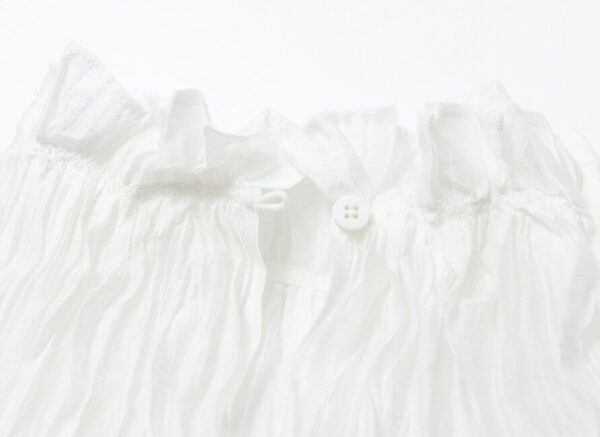 Ruffle Collar Tencel Pleated Textured Vest 3