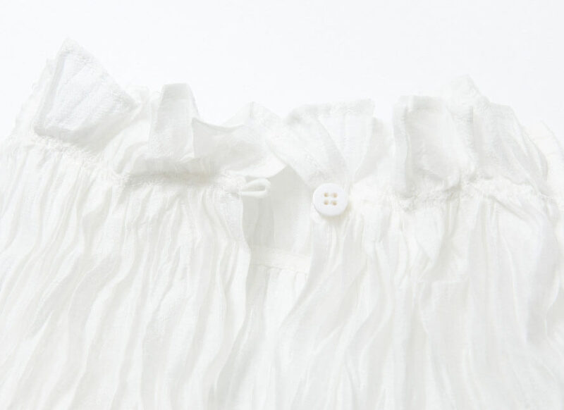 Ruffle Collar Tencel Pleated Textured Vest 3