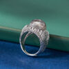 S925 Retro Oval Ghost Crystal Ring 2