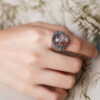 S925 Retro Oval Ghost Crystal Ring 4