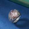 S925 Retro Oval Ghost Crystal Ring 5