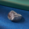S925 Retro Oval Ghost Crystal Ring 6