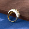 S925 Silver Gold plated Retro Palace Style Amethyst Enamel Drip Glaze Ring 4