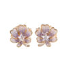 S925 Silver Gold plated Synthetic Amethyst Butterfly Earrings 1