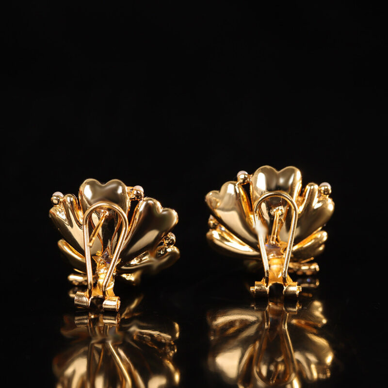 S925 Silver Gold plated Synthetic Amethyst Butterfly Earrings 2