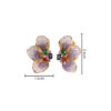 S925 Silver Gold plated Synthetic Amethyst Flower Stud Earrings 5