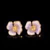 S925 Silver Gold plated Synthetic Amethyst Gradient Earrings 5