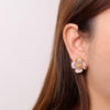 S925 Silver Gold plated Synthetic Amethyst Gradient Earrings 6